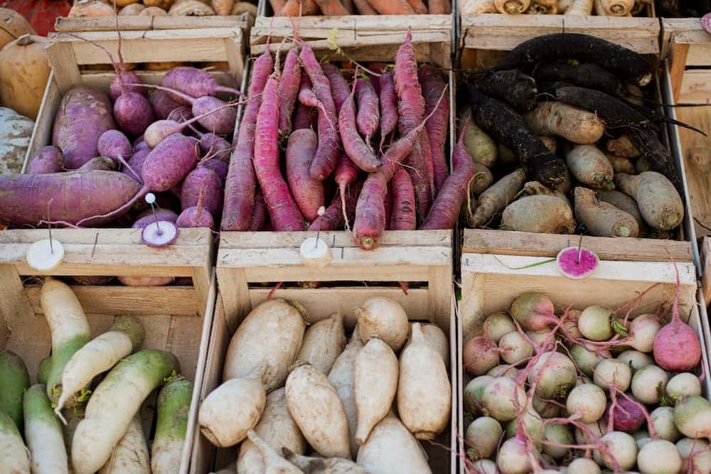 legumes au marché de dieppe - camping le marqueval dieppe